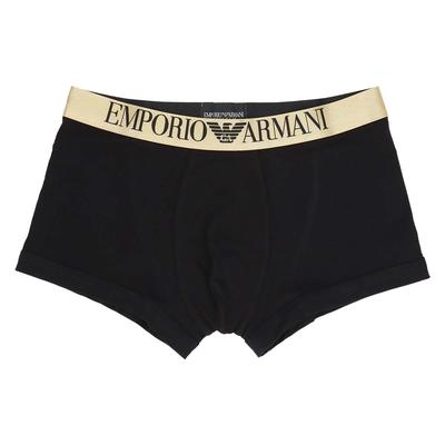 [Emporio Armani] БОКСЕРЫ С БЛЕСТЯЩИМ ЛОГОТИпом, С ЗАСТЕЖКОЙ СПЕРЕДИ, Размер ЕС, Мужские, Фирменное нижнее белье, 54095959 S (Размер ЕС), 98. черный