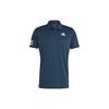 Клубные 3-полосные теннисные повседневные мужские рубашки-поло с короткими рукавами, темно-синие GL5458