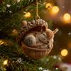 2D Forest Animal Acorn Ornaments Cozy Forest Christmas Tree Ornaments Woodland Creature Acrylic Hanging Ornament for Home Party Decor