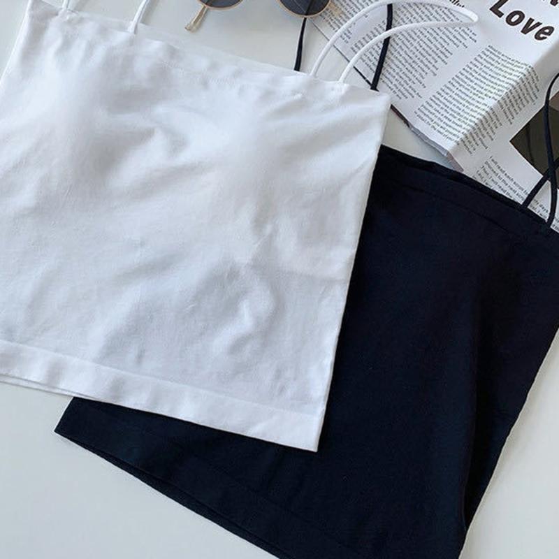 Женская мода летняя мягкая майка сексуальная бесшовная майка на тонких бретельках