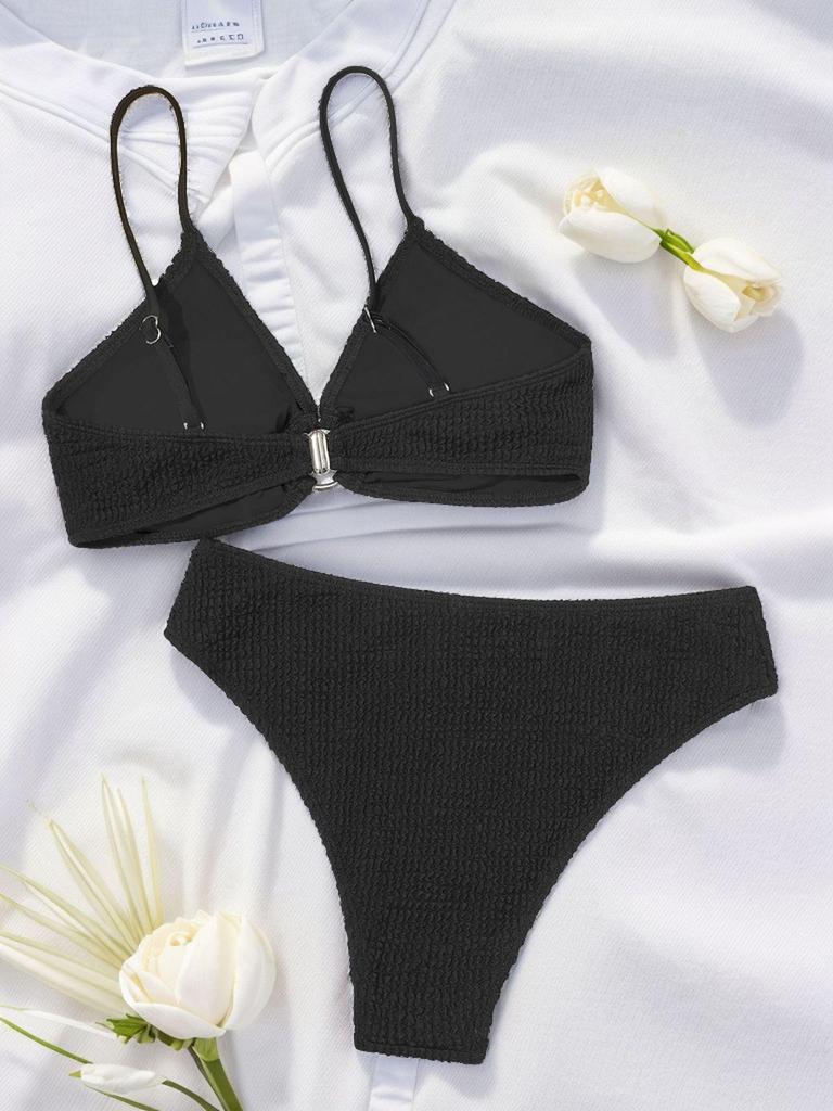 2024 European & American Snake Print Backless Bikini Swimsuit for Women