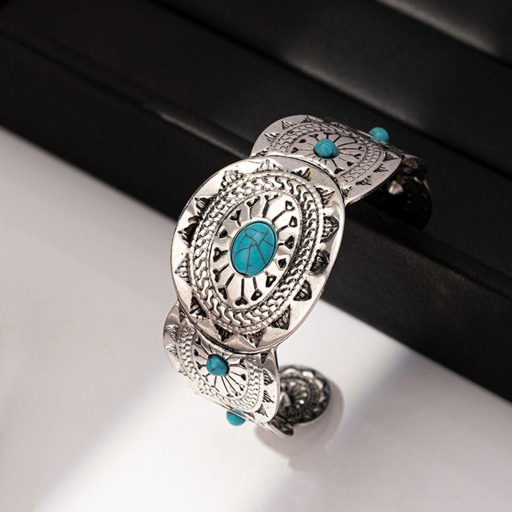 Adjustable Turquoise Bracelet Ethnic Style Bohemian Bangles Fashion Bohemian Bangle Women