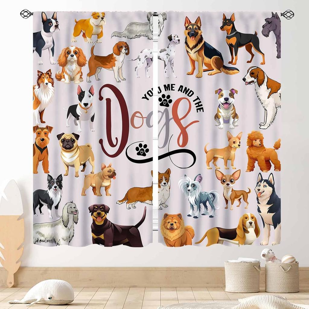 Cat Curta, Cartoon Cute Lovely Kitten Kawaii Cat Pets Funny Animals Gray Blackout Window Drapery Treatments For Living Room