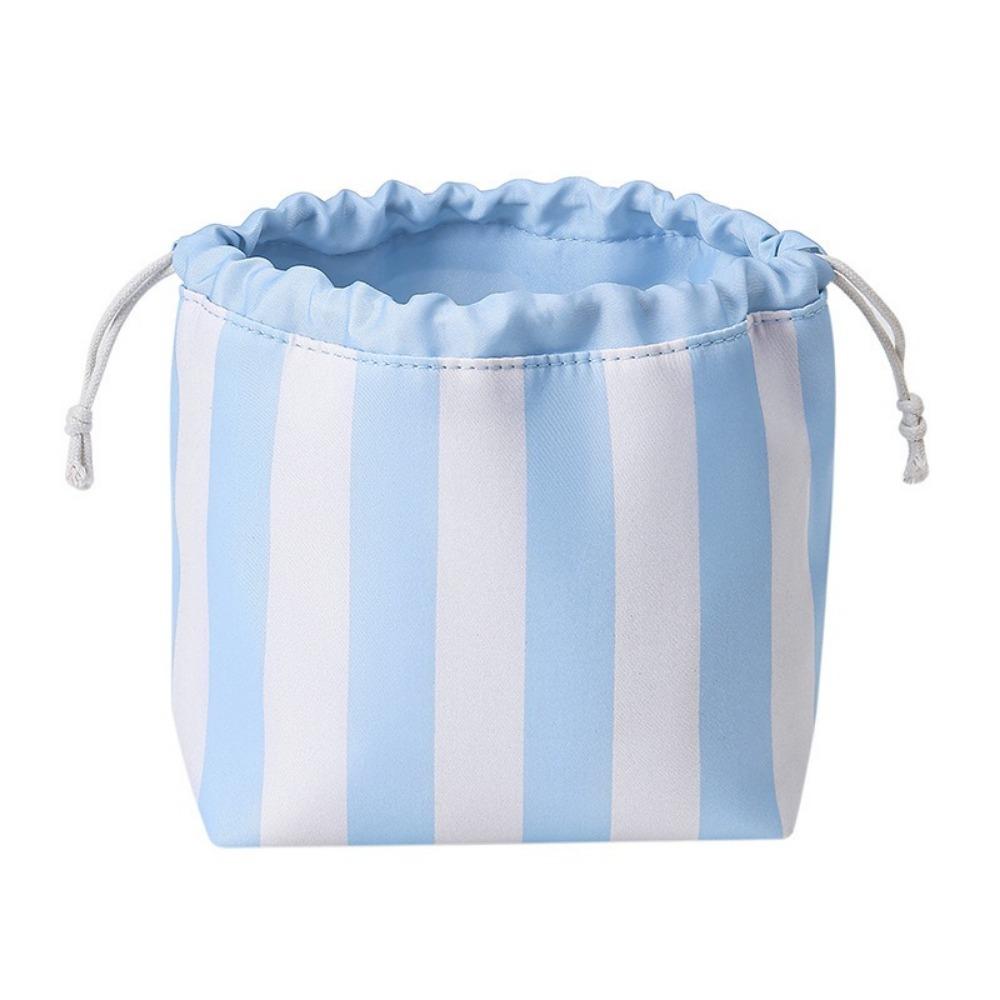 Portable Makeup Bag Organize Large Capacity Striped Cosmetic Organizer Women