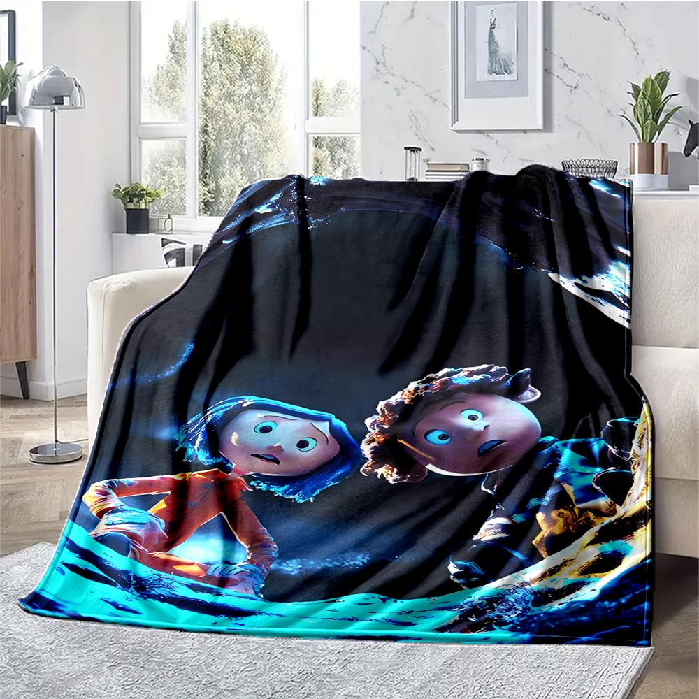 Coraline Theme Printed Blanket - Perfect for Couch, Bed, Travel & Outdoor Use | Machine Washable, Cozy & Durable.