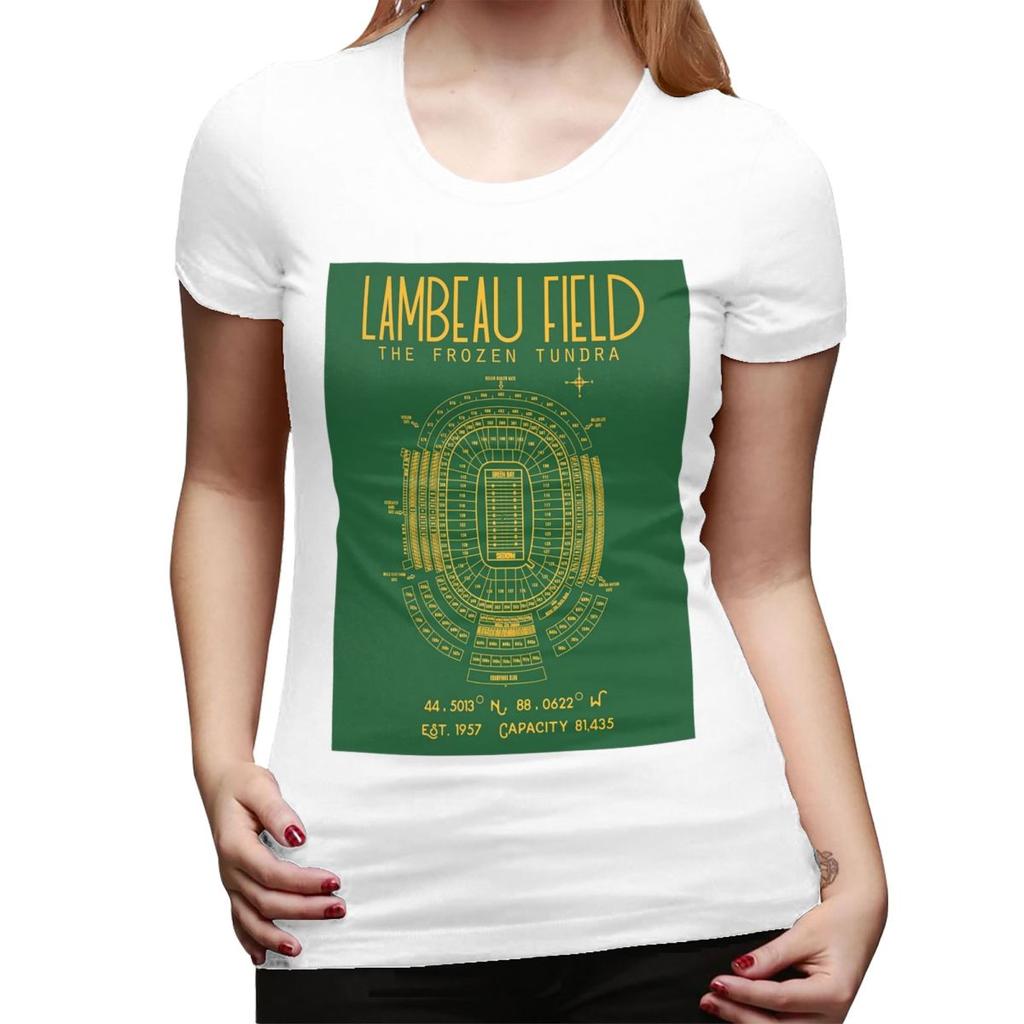 Green Bay Packers Lambeau Field Stadium TShirt for Women Crew Neck Streetwear T Shirts Womens Short Sleeve Summer Clothes Tops