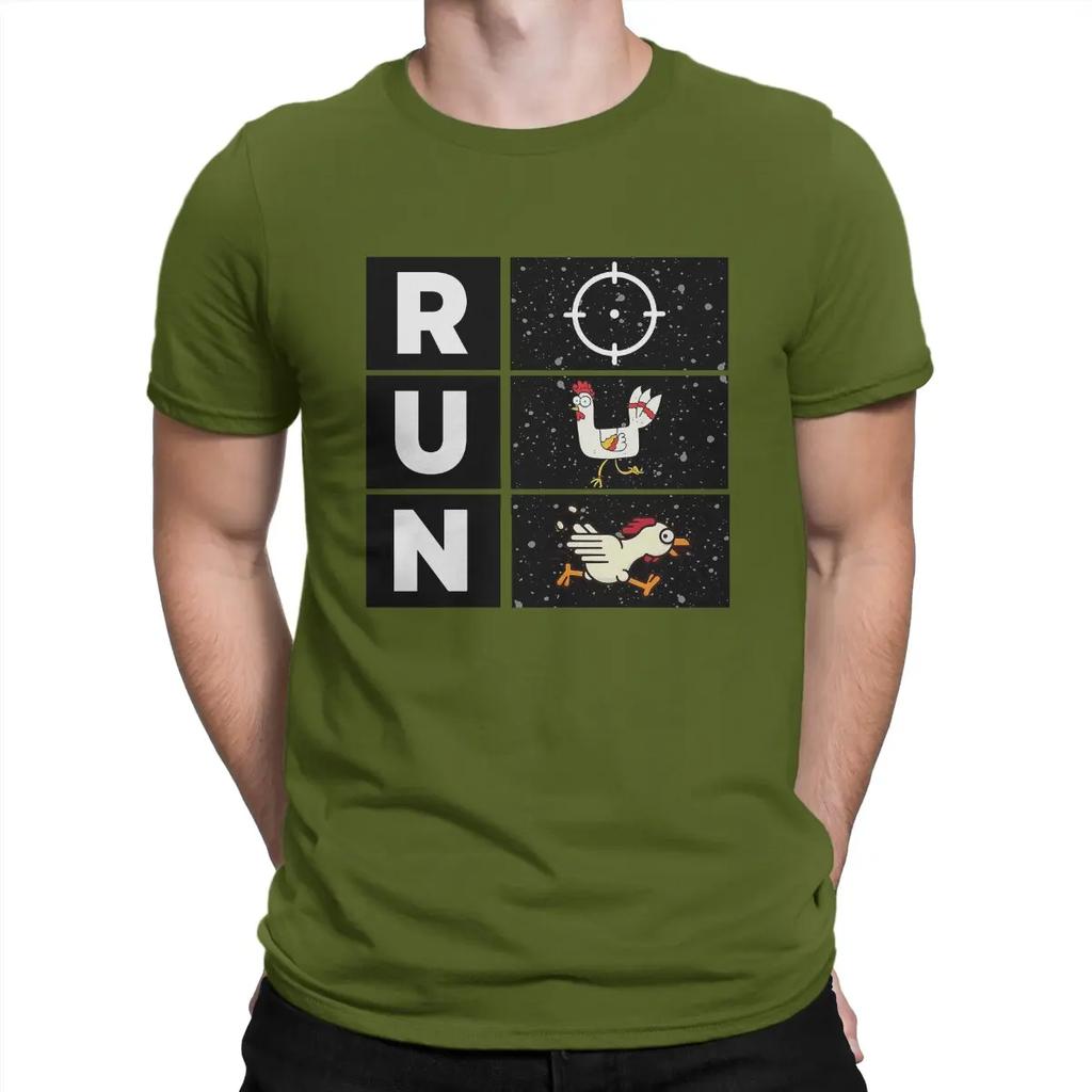 Time T Shirts for Men 100% Cotton Funny T-Shirt Crewneck Chicken Run Tee Shirt Short Sleeve Clothes Unique