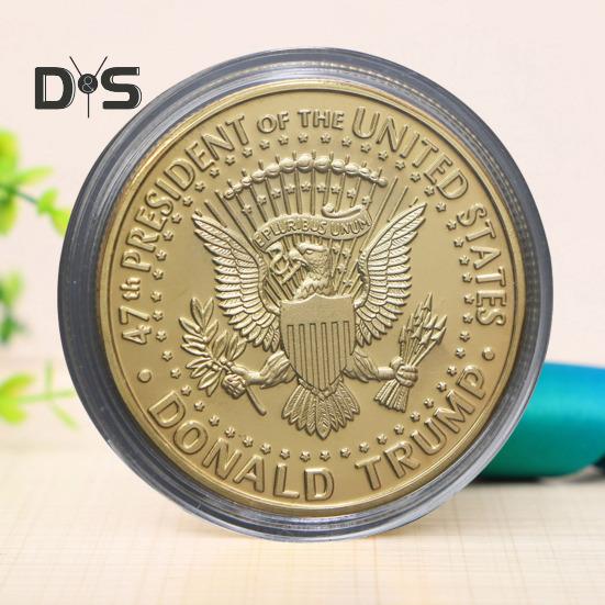 Золотая коллекционная монета президента Америки, резной значок 47-го президента США, круглый металлический медальон, украшение для домашнего офиса
