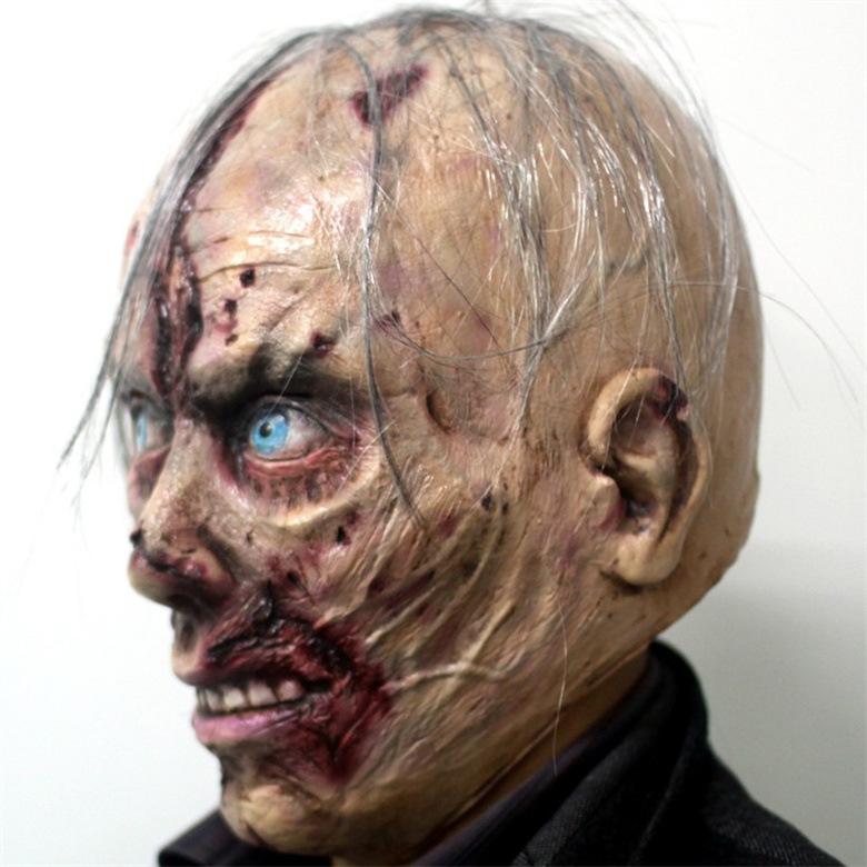 Хэллоуинская латексная маска зомби, страшный реквизит для квест-комнаты