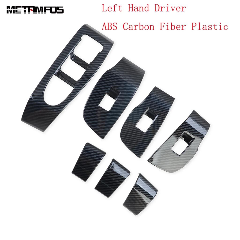 Window Lift Switch Cover Trim For Mazda CX-30 CX30 - 2024 2025 Carbon Fiber Interior Armrest Frame Car Accessories