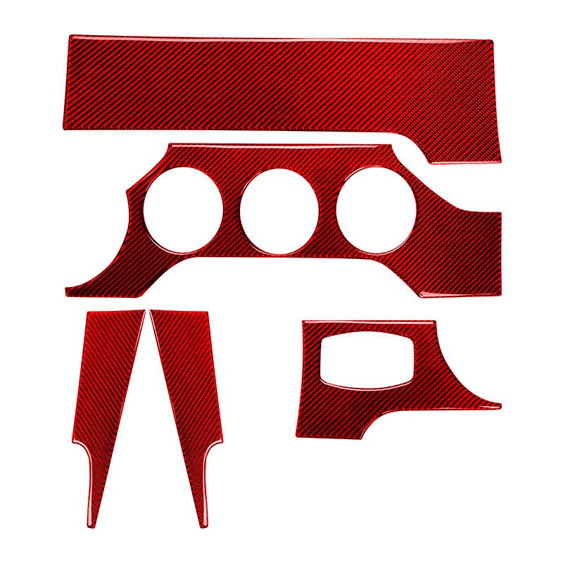 For Ford Mustang GT 2015-2021 Accessories Carbon Fiber Interior Car Dashboard Panel Cover Trim Sticker Decal Decoration Frame