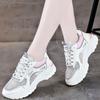 Дышащая папина обувь, женские летние маленькие белые туфли, женская повседневная спортивная обувь с сетчатой ​​поверхностью, большой размер