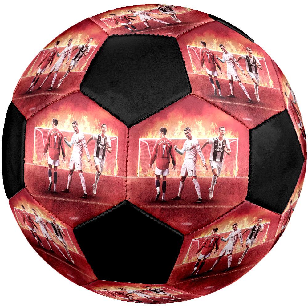 Cristiano Ronaldo Poster Size 5 Soccer Ball, Machine-Stitched PVC, Durable & High Bounce, All Ages Fit, fan merchandise, matches & outdoor use.