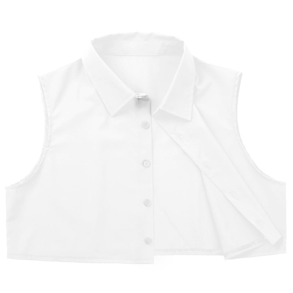 Mens Fashion Fake Collar Detachable Dickey Collar Solid Color Decorative Half Shirts False Collar