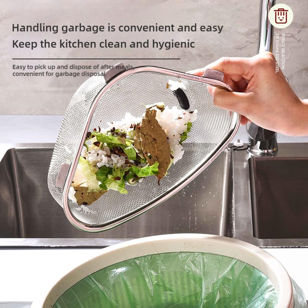 Сливная корзина для кухонной раковины, стальной треугольник, фильтр для еды и овощей, слив для яиц, кухня Y6A4