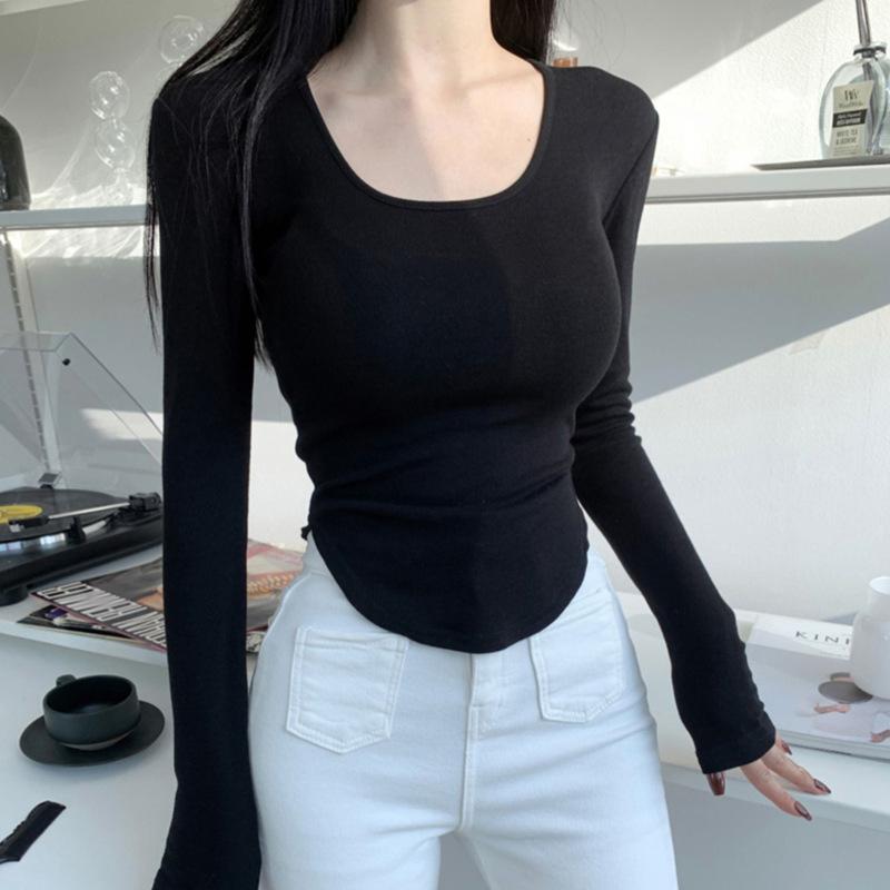 Pure Want To Wind Сексуальная майка женская футболка с длинным рукавом осень и зима новая облегающая внутри с модальным верхом