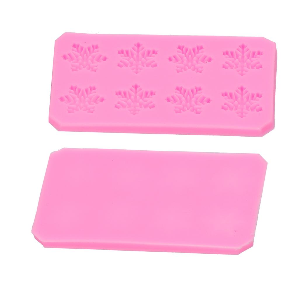 5Pcs Snowflake Molds No Viscous Design 5 Different Shapes Flexible Easily Use Clean Snow Silicone Mold for DIY