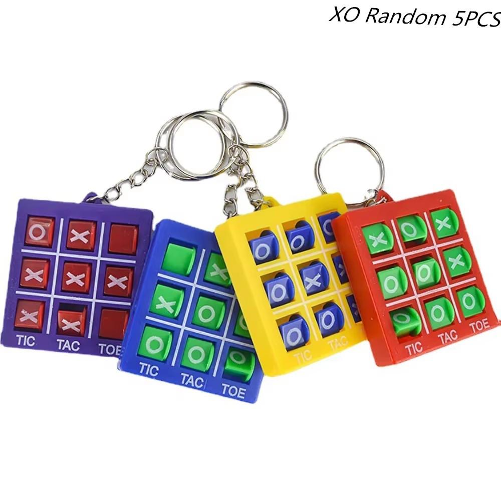 Tic Tac Toe Game Keychain with Key Ring Tic Tac Toe Keyholders Colourful Portable Birthday Party Gift for Kids