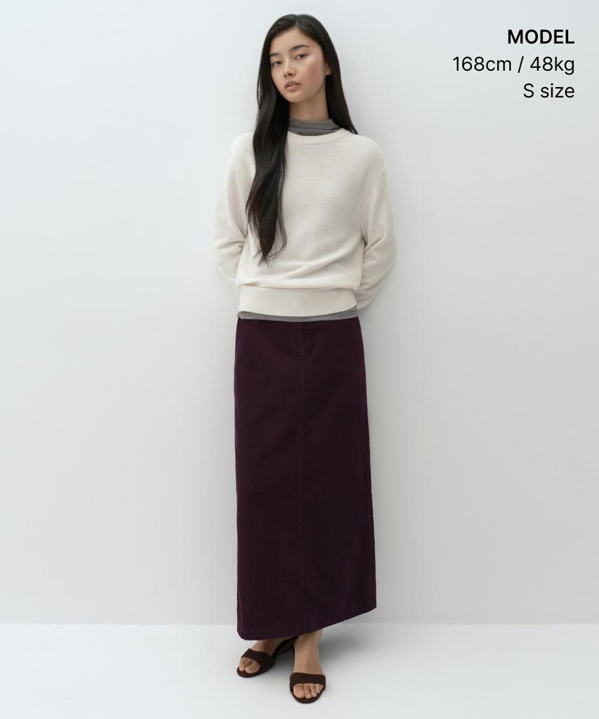 MUSINSA СТАНДАРТ ЖЕНЩИНА [Victoria Wool] Женский вязаный свитер с круглым вырезом [Кремовый]