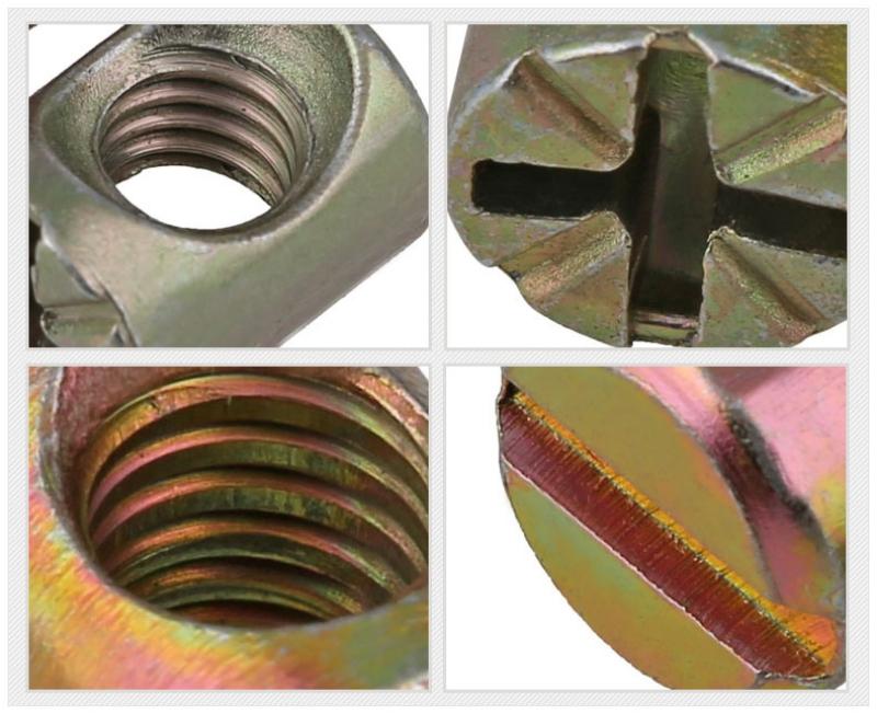 M6 M8 Болты-бочонки Болты Поперечный дюбель Шлицевая вставная гайка Гайка с горизонтальным отверстием Для кроватей стульев мебели