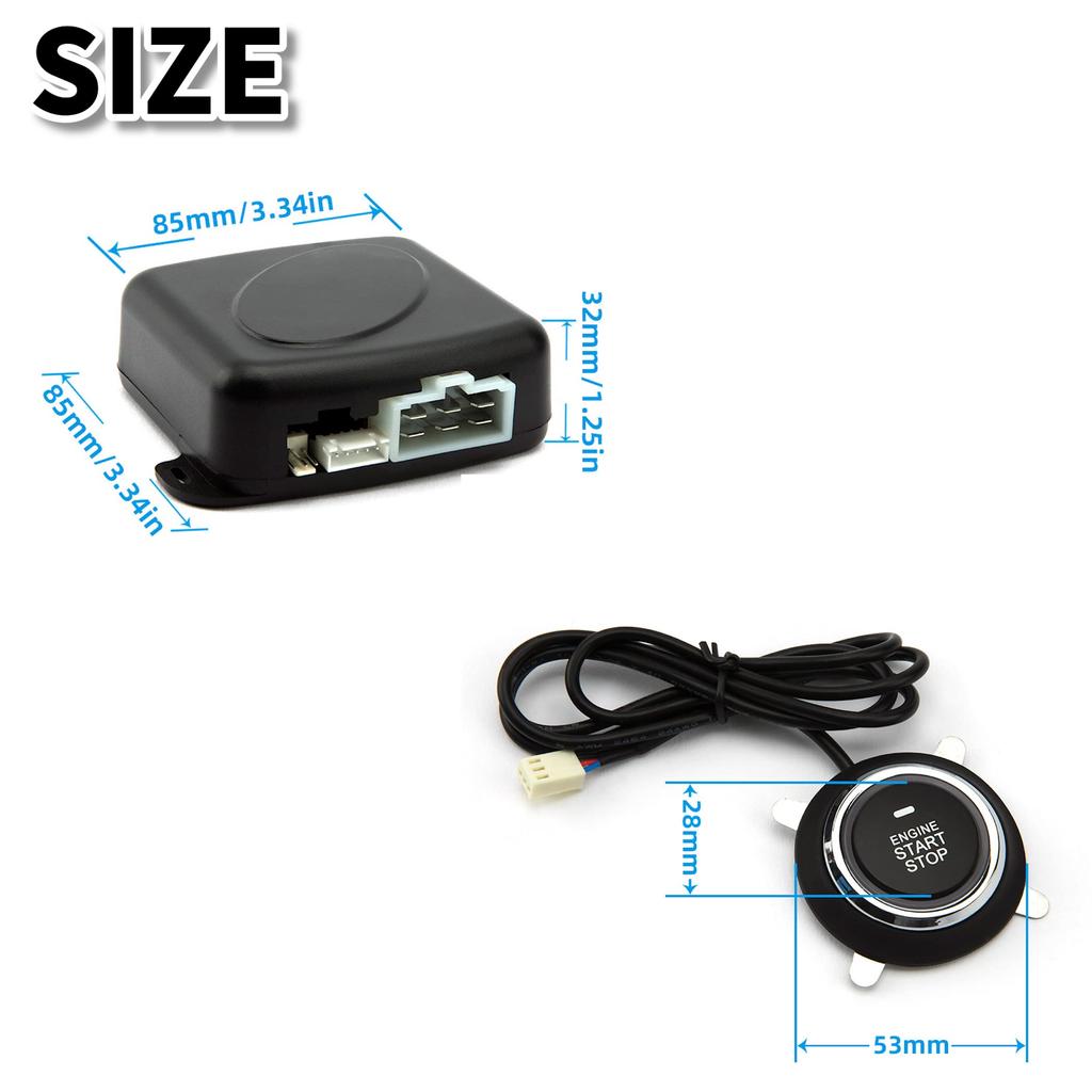 Lezalic Suzuki Push Start Retrofit Smart Key Engine Start Starter Kit Anti-Theft Ultra Thin Entry Handle Wire (Black)