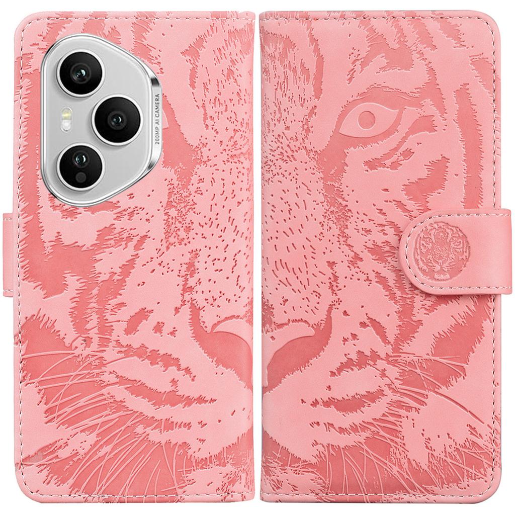 For Honor 400 Pro 5G (Global) Case Tiger Imprint Leather Wallet Phone Cover