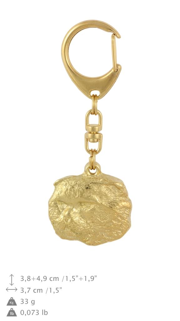 Cat – Gilded key ring with cat, handbag decoration – Design 01 | Art-Dog