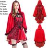 Готические Девушки Женщины Плащ Красной Шапочки Маскарадный Костюм на Хэллоуин