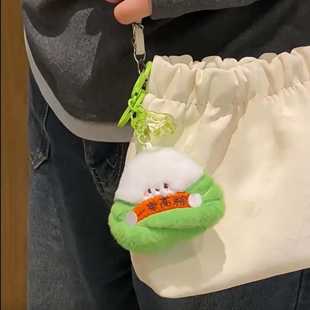 Ornaments Dragon Boat Festival Keychain Green Zongzi Food Shape Car Pendant  Backpack Decor