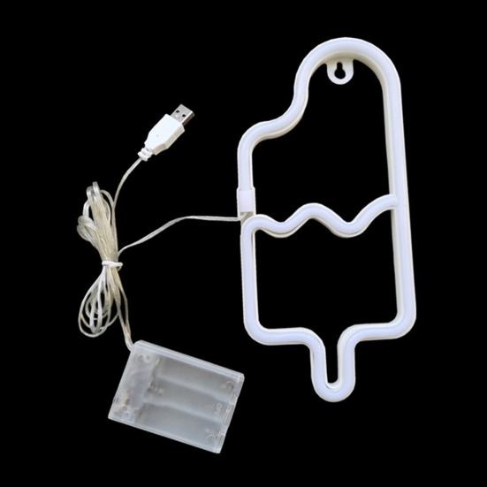 Светодиодный неоновый свет креативной формы с USB/батарейкой, мерцание без мороженого, неоновая вывеска, лампа, настенное художественное украшение