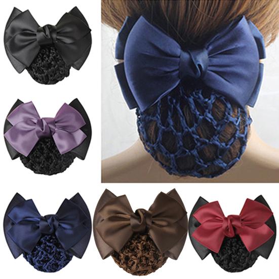 Women's Professional Hair Clip Hair Clip Bow Knot Scarf Hair Net Hair Ornaments
