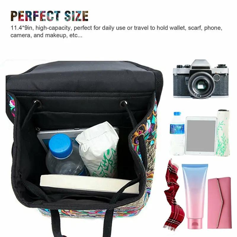 Новая холщовая сумка с вышивкой в ​​этническом стиле Юньнань, сумка для взрослых и детей, школьная сумка, женский рюкзак с вышивкой на плечо