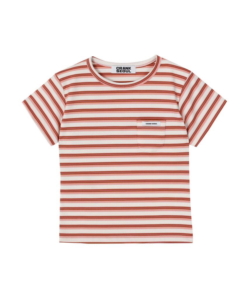CRANK Striped Pocket Tee_Orange
