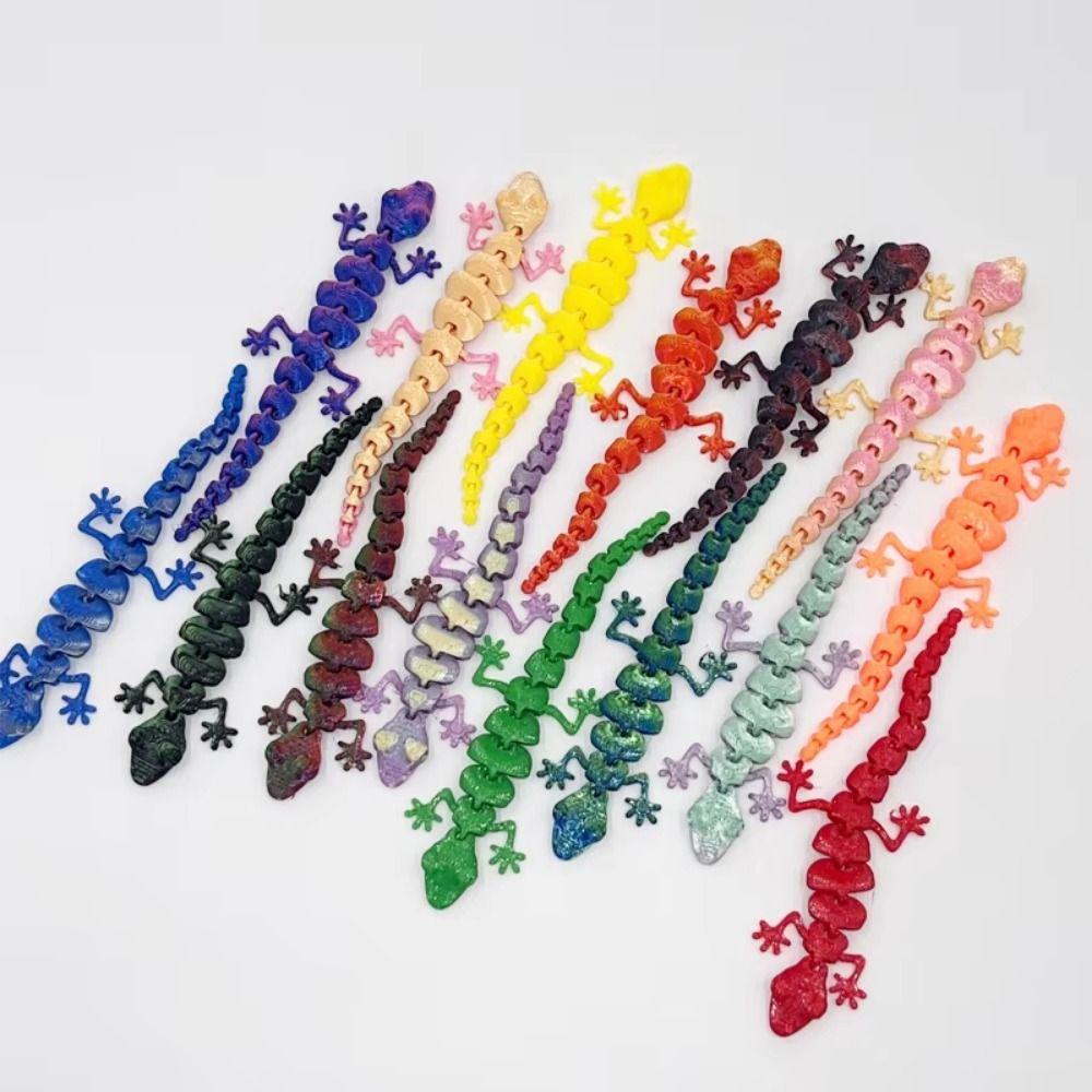 20Pcs Lifelike 3D Printed Gecko Model Simulation Movable Joints Animal Model Indoor Decoration