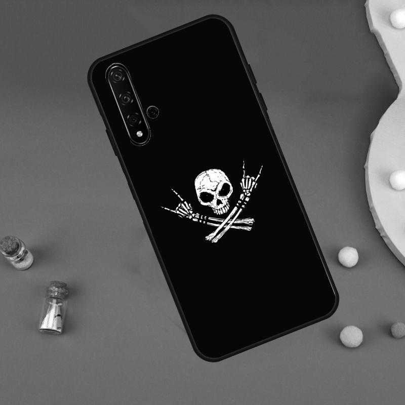 Rock and Roll Skull Funda For Huawei Nova Y91 Y90 Y70 Y60 Y61 9 10 SE 11i 8i 7i 3i 5T P30 P40 Lite P60 Pro Case