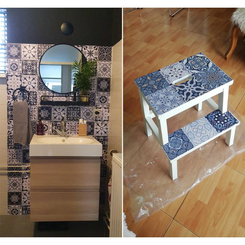 10 шт., ретро-узор, матовая поверхность, плитка, наклейки, чехлы для кухни, ванной, столов, пола, износостойкие художественные наклейки на стены