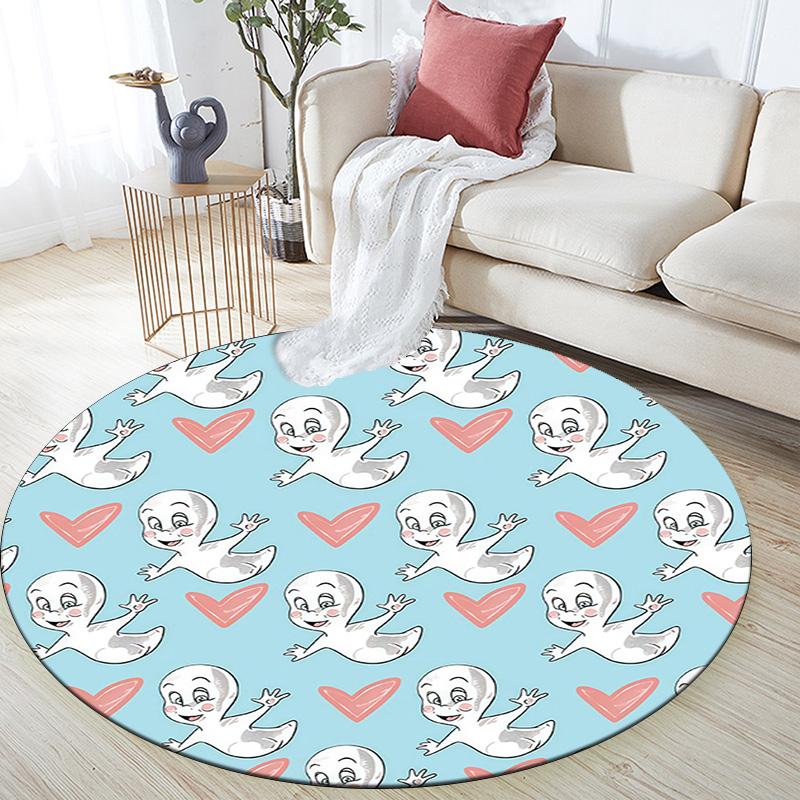 Casper,Round Area Rug,Carpet Rug for Living Room Bedroom Sofa Playroom Decor,Non-slip Floor Mat