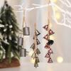 Christmas Bell Pendant Rustic Metal Hanging Decorative Bell with Jute Rope Vintage Wind Chimes Wall Hanging for Home Decor