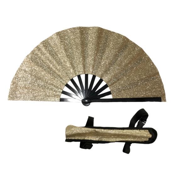 Yousheng Rave Folding Hand Fan Glitter Holographic Handheld Fan Rave Party Dancing Clap Fan for Festival Club Performance