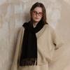 Шерстяной шарф, унисекс классический высококачественный B с теплым однотонным шарфом с бахромой, женская шаль осень-зима