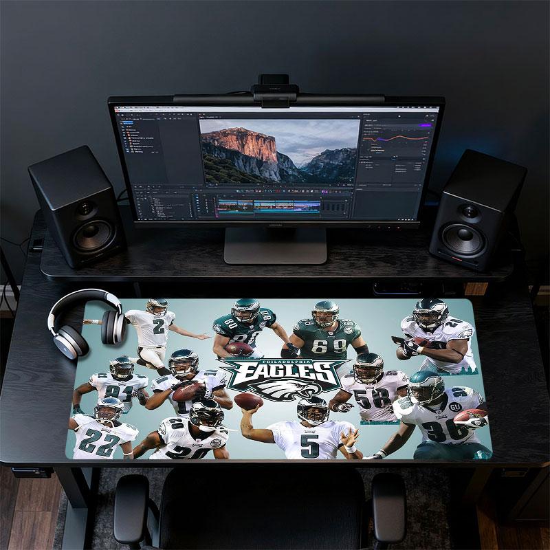 PHI Eagles Players Mouse Pad, Large Gaming Desk Mat, Non-slip XXL Mousepad for Laptop & Tablet, Mini PC Playmat with Stitched Edges
