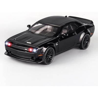 1/32 Dodge Challenger Hellcat, литые под давлением металлические игрушечные машинки, откатная машина Hellcat со светом и музыкой, игрушечная машинка Hellcat, коллекционные модели автомобилей