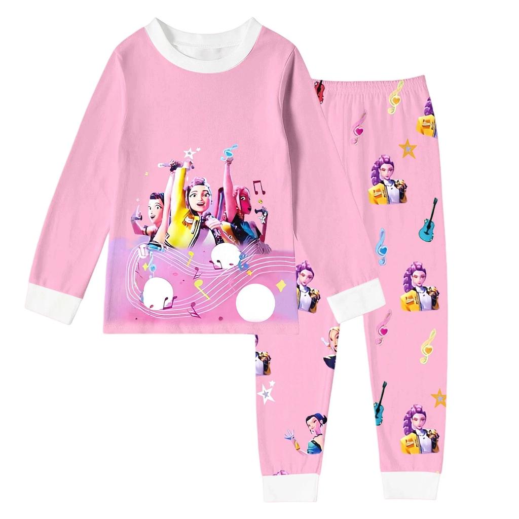 Girls Witch Round Neck Printed Children's Clothing Set