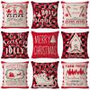 New Christmas Linen Pillow Cover Simple Sofa Pillow Home Printed Cushion Cover