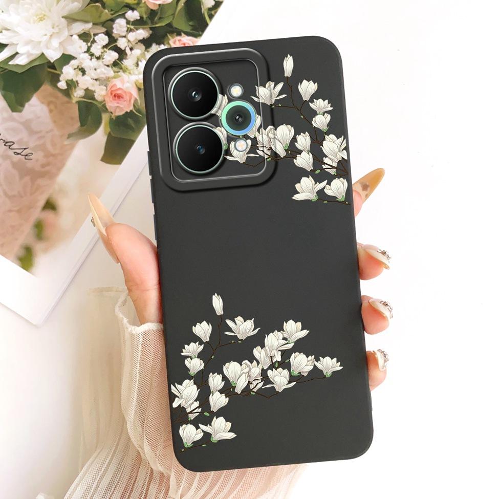 Чехол для Realme 15 Pro Корпус RMX5101 Силиконовый Роскошный Модный Цветы Каваи Милый Расписной Ударопрочный Чехол для Телефона