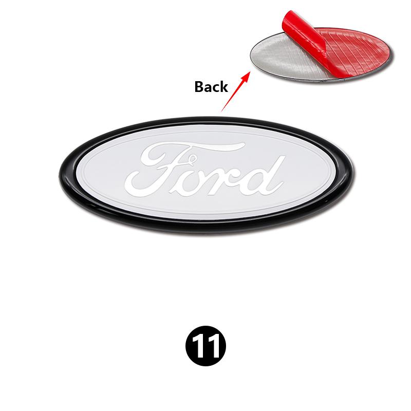 NGGU1 11.5cm ABS Car Front Rear Trunk Badge Emblem Replacement For Ford Focus Mondeo Edge Ecosport Ranger Fiesta Fusion Kuga Tuning
