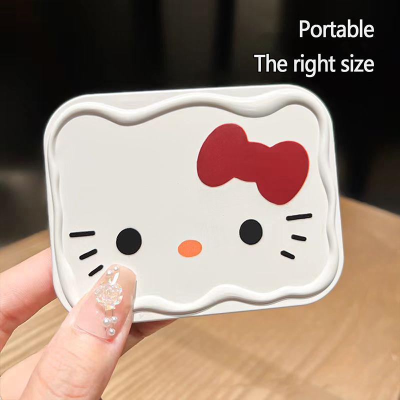 Sanrio Hello Kitty Мини складное зеркало для макияжа с расческой Портативное Милое Для женщин Девочек Мини ручное зеркало для макияжа