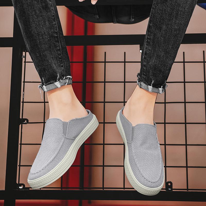 Парусиновые туфли мужские полутяжелые верхняя одежда повседневная сумка голова повседневная дышащая и удобная четыре сезона можно носить без каблука мужские тапочки