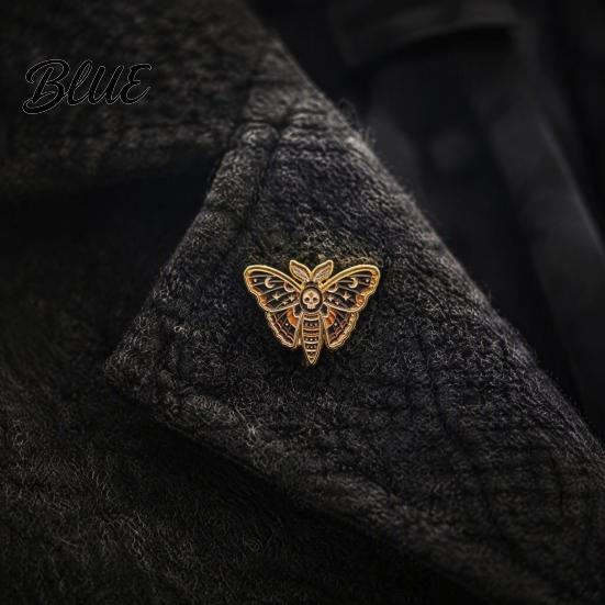 Vintage Insect Jewelry Enamel Moth Brooch Cartoon Alloy Lapel Pin Men Artistic Badge Women Accessories for Suit Dress Coat Scarf Retro Clothing
