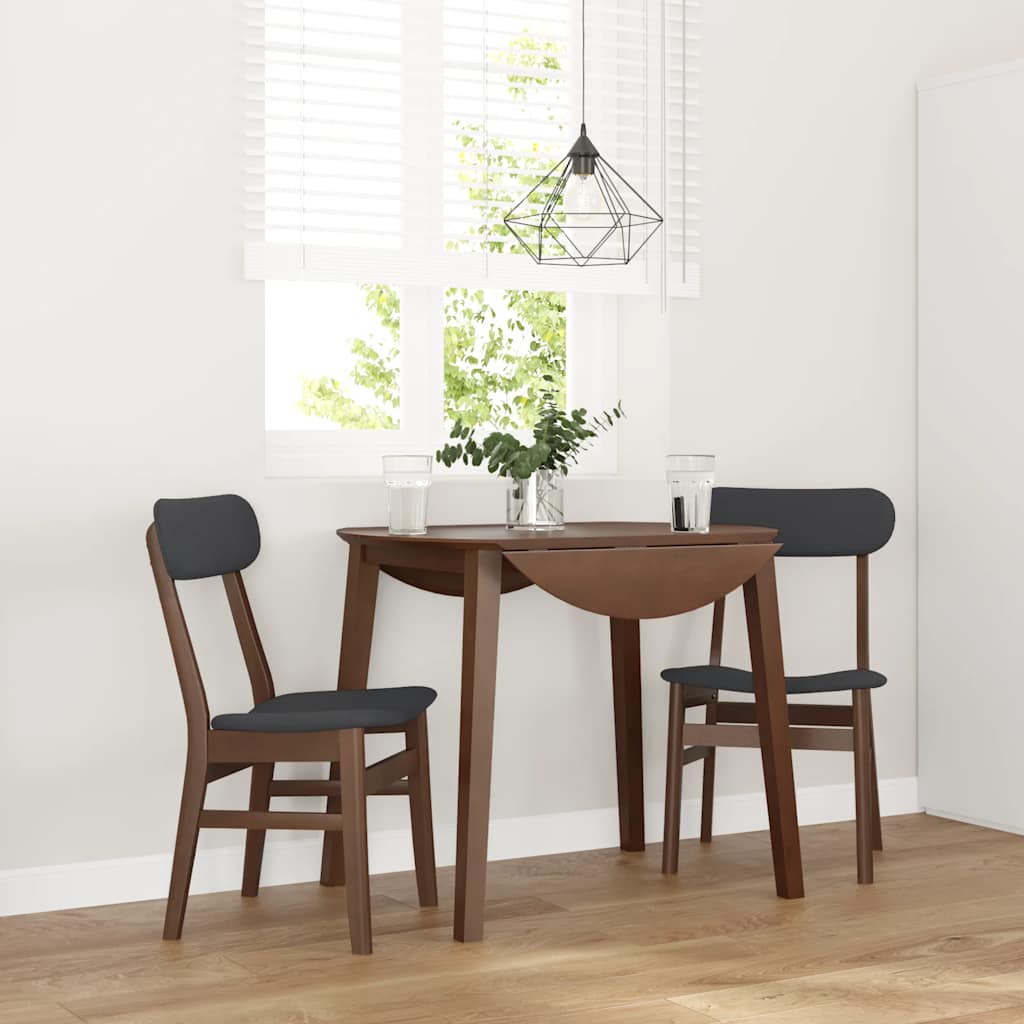 Dining Chairs with Cushions 2 pcs Brown Solid Rubberwood